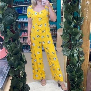 Wild Fable Yellow Floral Jumpsuit